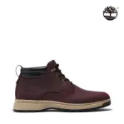 【任選2件38折】Timberland 男款酒紅色全粒面皮革防水休閒鞋|A5XU1C60