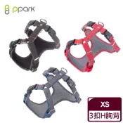 蝦幣回饋【ppark 寵物工園】AirFit-3扣H胸背帶-XS 深牛/黑/紅(不含拉繩) 毛貓寵