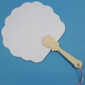 3號 花瓣 空白紙扇子 木柄竹枝 扇子 /一支入 雙面紙 彩繪扇子 -AA5860