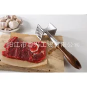 【熱銷】不銹鋼錘肉器木柄松肉牛排敲打器廚房工具家用嫩肉錘