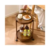 (店+)實木移動沙發邊幾茶幾帶輪沙發邊櫃邊桌床頭櫃客廳桌子零食小推車