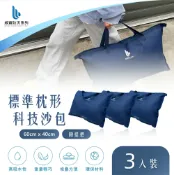 WEIBAO威寶 【WEIBAO 威寶】標準枕形科技沙包-含提把(3入)_WB-600LH (防颱/防淹水/緊急沙袋/防洪防汛/有效擋水/輕鬆堆置沙包/吸水快速膨脹/SAP科技吸水)
