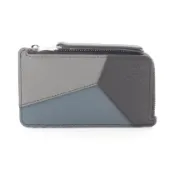 【DOKODEMO】【二手】 LOEWE拼圖零錢包卡包 C510Z40X180679 瀝青灰/風暴藍皮革拼圖零錢包卡包 男女通用