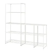 【IKEA 宜家家居】JOSTEIN 層架組，室內/戶外用/白色，182x40x180 公分