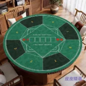 【桃園出貨】圓形德州撲克桌墊卡牌專用墊子家用防塵靜音檯布簡約加厚耐髒桌布