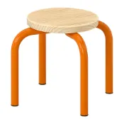 【IKEA 宜家家居】GREJSIMOJS 兒童椅凳, 木質/橘色