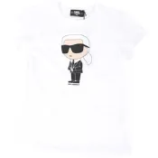 KARL LAGERFELD 童裝 Q版老佛爺側身白色莫代爾棉質TEE T恤