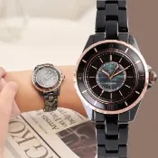 【Relax Time】奢華陶瓷光動能女錶-34mm 禮物 送禮 推薦(RT-107S-5BRG)