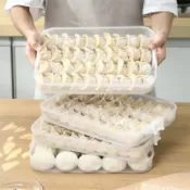 協貿國際日用品生活11館 餃子盒專用食品級塑料冰箱收納保鮮冷凍廚房餛飩水餃速凍儲物盒子