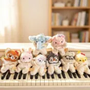 優趣甄選☆卡通幸運動物絨毛玩具豆袋小熊貓辦公室桌伴布娃娃大象兒童安撫玩偶企鵝包包挂件粉豬鑰匙扣小鷄交換生日禮物活動禮品