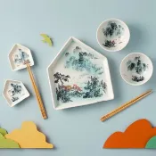 【Mao's樂陶陶 x 祥鑫窯】山水系列・雙碗禮盒組