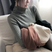 現貨 - ZUCA”S - 韓版秋冬新款內搭高領針織上衣 毛衣 長袖上衣 長袖T 女裝內搭 - GU-587