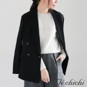 Te chichi 羊毛混紡雙排釦口袋西裝外套(0F001505510)