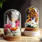 (店+)【JOEKI】DIY永生花玻璃盅 永生花束木框 乾燥花 玻璃罩 木框 乾燥花裝飾 永生花裝飾