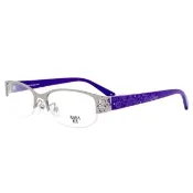 【ANNA SUI 安娜蘇】香氛花園簡約上眉框設計光學眼鏡(啞光銀/紫-AS175M901)