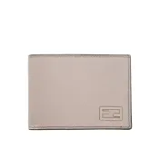 FENDI 芬迪  新款荔枝皮革立體F LOGO設計男款短夾 (米色)