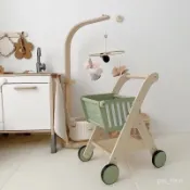 兒童房攝影裝飾玩具木製購物車學步車手推車玩具防翻學走路過家家 UVFP