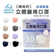 【愛合購】【順易利】成人3D立體醫用口罩 (30片/盒)
