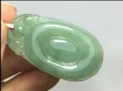 女人要有錢  正品天然翡翠a貨緬甸玉石冰糯種滿綠如意翡翠油青種吊墜掛件玉墜 送精美禮盒