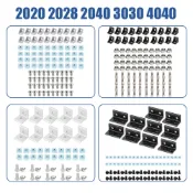 10/20 件角支架套裝,用於鋁擠壓型材 2020/2028/2040/3030/4040 - 包括螺母和螺絲