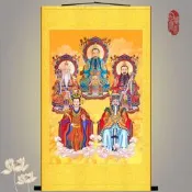 字畫 掛畫 三清天尊祖師畫像 玉帝王母玉皇大帝王母娘娘道場神像畫 卷軸掛畫