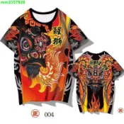 【民族風醒獅🔥】S~6XL大尺碼短袖 3D中國舞獅衣服醒獅表演T恤端午龍舟團隊大碼服裝男女圓領短袖 男生短袖休閒上衣男