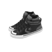 【CONVERSE】休閒鞋 Pro Blaze Strap 大童 女鞋 黑 皮革 魔鬼氈 中筒  A09329C
