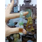 天然翡翠A貨緬甸玉 冰透繩多彩多寶蘋果珠手排 配珠全A珠 保證實物燈光避光照片錄影 手珠 手串 珠鍊