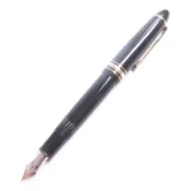 【DOKODEMO】【5積分】成色極佳 □MONTBLANCMeisterstück 146 鋼筆，14K 金筆尖（M），筆帽式，黑金配色，帶筆盒，德國製造，男士款