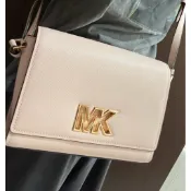 MK粉紅色水波紋側背包斜背包可放長夾24*18cm