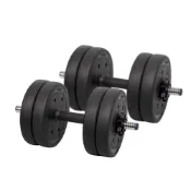 (店+)【ABSPORT】20KG 水泥槓片組合式啞鈴A款（10KG*2）／水泥槓片／啞鈴片／重量片／重量訓練／組合式槓鈴
