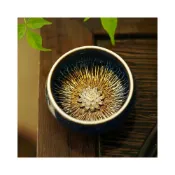 (店+)中式高檔金絲天目釉建盞茶杯兔毫盞鑲銀主人杯2025新款