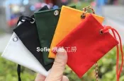 Sofie 機縫工房【素色 紅 黃 黑 白 綠色】無蓋平安符袋 金木水火土香火袋 五行色福袋 項鍊保平安袋 手工手作卡袋