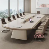 布拉格奇幻生活 大會議桌｜免運/公司貨｜會議桌子｜長桌｜現代簡約高級感10個人20人大型接待培訓長條桌｜聚風尚｜BLG6812