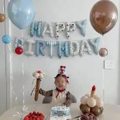16寸印刷生日快樂字母氣球兒童生日裝飾鋁箔派對用品節日派對需要裝飾年會用品活動DIY