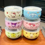 餐具 正版三麗鷗家族系列 316不鏽鋼兒童碗+304不銹鋼湯匙組合 低年級幼兒園餐碗帶蓋 NPD20230419386