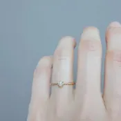 限量現貨 - 天然金綠玉貓眼石蛋面爪鑲純 18K 黃金戒指 尾戒