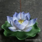 小胖達生活百貨 陶瓷香爐蓮花荷花牡丹香插香爐線香座香薰點香器薰香檀香沉香家居造景擺件焚香座焚香爐小香爐臥香爐蓮花香插 薰香爐