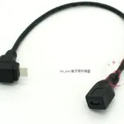[含稅]上彎micro usb母轉接線 usb公對Mini 90度扁平口Micro轉mini短線