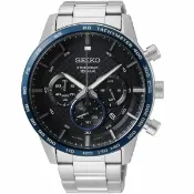 大高雄鐘錶城 seiko SK037 精工錶 8T63-00L0D(SSB357P1) 時尚潮男計時腕錶 /藍*黑 45mm｜樂天領券現折★全館特惠中★指定刷卡回饋10%