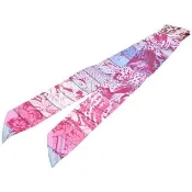 【Hermes 愛馬仕】經典Jungle Love Rainbow花豹圖騰Twilly絲巾/領結(紫色H063369S-PURPLE)