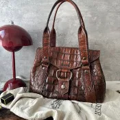 中古包 Miu Miu 繆繆 鱷魚壓紋皮革手提肩背包