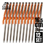 TITAN MANIA 營釘 直徑6mm 鈦合金製 4入組 16.5cm 釘型營釘 超輕量 強韌 堅固 搭建用具 單人露