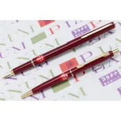 【早期】PLATINUM白金 PAR800+BAR200 原子筆+鋼筆 14K  紅