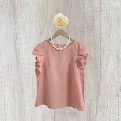 *♡*日牌Apuweiser-riche/霧粉色/荷葉袖上衣/適S/近新/二手衣《Anna的百寶箱》