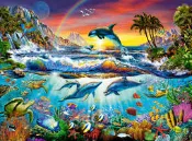 300396 3000片歐洲進口拼圖 CAS 繪畫 海洋天堂 海豚 殺人鯨 海龜 珊瑚