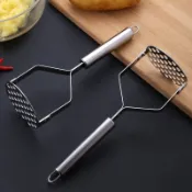  台灣現貨🎀不鏽鋼搗泥器 壓泥器 土豆泥搗具 搗泥器 薯泥器 磨泥器 搗碎器 蒜泥器 搗碎器管柄波浪形土豆壓 壓蒜器