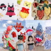 🔅ʜᴏʙʙɪᴇꜱx現貨 夏日戲水寶寶70-90cm連身泳裝/送同款泳帽/泳池戲水泳衣/渡假泡溫泉泳裝/寶寶泳裝/寶寶泳衣