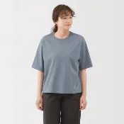 【MUJI 無印良品】女涼感圓領寬版短袖T恤(白色/黑色/墨灰/煙燻橘/淺藍)