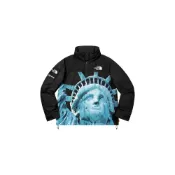 (店+)【Supreme】SUP-FW19-905 Supreme Week 10 x The North Face Statue of Liberty Mountain Jacket Black 自由女神像抓絨拼色防水防風機能美式潮流衝鋒衣美式潮流 夾克 秋季 